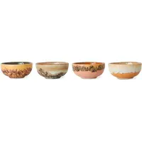 HK Living 70's Ceramics Kommetjes Ø 8,3 cm - Set van 4 - Marine