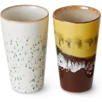 HK Living 70's latte mok 28 cl 2-delig Brine