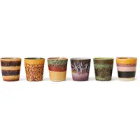HK Living koffiekopje 70s (Ø7,5 cm) (180 ml) (set van 6)