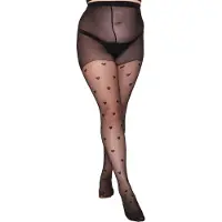 Pamela mann Plus Size panty met hartjesprint 30 denier zwart female | Maat: 48-50