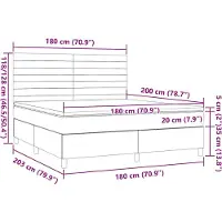 vidaXL Boxspring met matras stof donkerbruin 180x200 cm