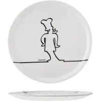 COSY&TRENDY Pizzabord - Ø 31cm - Wit Funnyline Zwart