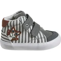 Vertbaudet Hoge babysneakers met klittenband grijs, gestreept