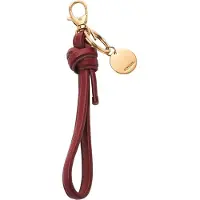 Fossil Leren Sleutelhanger Keyfob Key Ring Scarlet Donkerrood