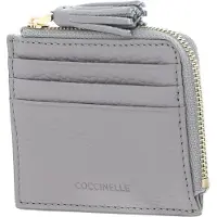 Coccinelle Leren Kaarthoes Tassel Credit Card Holder Light Grey Lichtgrijs