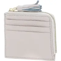 Coccinelle Leren Kaarthoes Tassel Credit Card Holder Lambskin White Crème