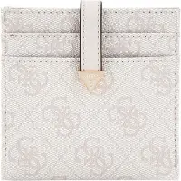 GUESS Kaarthoes Laurel Tab Card Case Dove Logo Crème