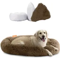 Happysnoots Donut Hondenmand 100cm - Bruin Hondenbed - Dog Bed - Wasbaar Hondenkussen