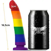 Mythology Fantasy Dildo Devon - Dildo - Regenboog Kleuren - Pride - 16.5x3cm