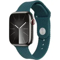 IMoshion Siliconen geweven bandje voor de Apple Watch | 44/45/46/49 mm - Donkergroen