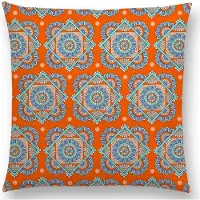 Cusco Mandala kussenhoes Bright Orange – DUBBELZIJDIG BEDRUKT - Soft Touch – 45x45 cm