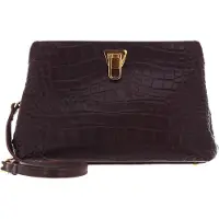 Coccinelle Leren Schoudertas Avondtas Beat Clu. Cro. S Handbag Darkbrown Donkerbruin