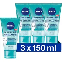 Nivea Essentials Dagelijkse Reinigingsscrub - Reinigingsscrub - Gezichtsreiniger - Voor de onzuivere huid - Melkzuur - Magnolia extract - 3x150 ml