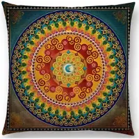 Cusco Mandala kussenhoes 45x45 cm - Fluweelzacht - DUBBELZIJDIG BEDRUKT - Geel/Multi