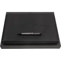 HUGO BOSS Schrijfmappen Label Writing Set Black Zwart