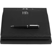 HUGO BOSS Schrijfmappen Herringbone Writing Set Black Zwart