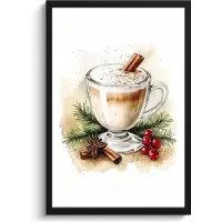 PosterMonkey Poster in lijst - Fotolijst 40x60 cm - Posters - Winter - Koffie - Warm - Decoratie - Posterlijst zwart - Decoratie - Wanddecoratie woonkamer - Muurdecoratie slaapkamer
