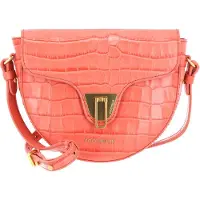 Coccinelle Leren Schoudertas Avondtas Beat Croco Shiny Soft Crossover Bag Geranium Roze