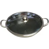 Cheffinger Wokpan met Deksel - 36cm - RVS - Honingraat - Inductie