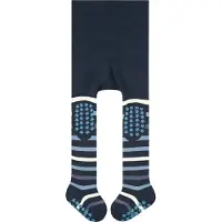 Falke Multi Stripe Noppen op de zool katoen panty baby blauw - maat 74-80
