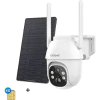IeGeek 4G LTE Cellulaire Beveiligingscamera Solar Met SIM-kaart, Outdoor Draadloze Geen WiFi Bewakingscamera CCTV, 2K HD PTZ Nachtzicht PIR Bewegingsdetectie Melding Alarm SD & Cloud Opslag IP64