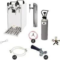 Ich-zapfe Complete set - Biertap - Kontakt 40 - 2-kraans, 50 liter/u - Beertender - Thuistap - Bierkoeler - met Fustkoppeling Type S, KeyKeg
