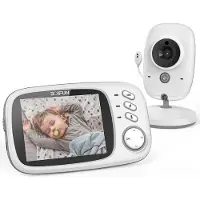 Boifun Babyfoon - babyfoon met camera - 3,2 inch scherm - babyfoon met nachtzicht, video - Temperatuurbewaking - Slimme 8 Slaapliedjes