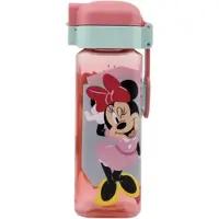 Stor Minnie Mouse vierkante drinkfles - drinkbeker met slot - 550 ml - 20 cm hoog