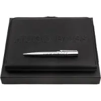 HUGO BOSS Schrijfmappen Label Writing Set Black Zwart