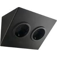 Caressi contactdoos dubbel stopcontact met randaarde 11,5x14x5,9 cm zwart