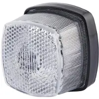 Hella Breedtel. 62x62mm helder m/zwarte sokkel