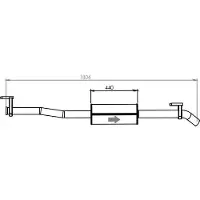DINEX 54308 Uitlaat middendemper