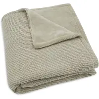 Jollein Babydeken Deken Wieg Basic Knit Olive Green/Fleece-75 x 100 cm