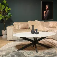 Starfurn Salontafel Faye White marble | 120 cm | Ovaal-STF-9107