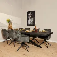 Starfurn Boomstamtafel Boston Black | 300 cm (Zwart, 300x100x76cm)