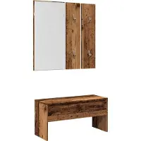 vidaXL Halmeubelset bewerkt hout oud houtkleurig
