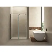 Wiesbaden Slide douchedeur 140x200cm chroom 8mm glas NANO coating
