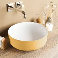 Mondiaz coss waskom solid surface 36 cm kleur ocher /talc