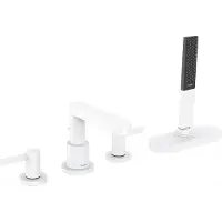 Hansgrohe Badrandmengkraan finoris 4-gats met sbox mat wit