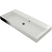 SaniGoods Kolo wastafel 100cm 2 kraangaten wit glans