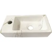 Boss & Wessing Fontein bws marmerlook links 36x18x9 cm keramiek wit