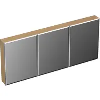 Forzalaqua Spiegelkast Uni 160x68.5x12.5 Cm 3 Deuren Tweezijdig Spiegel Eiken Smoke