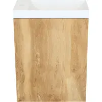 Arcqua Fonteinkast Natural Oak Luna 40x55x28 cm Incl. Fontein Mat Wit Zonder Overloop