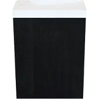 Arcqua Fonteinkast black oak luna 40x55x28 cm incl. Fontein glans wit met overloop