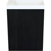 Arcqua Fonteinkast black oak luna 40x55x28 cm incl. Fontein mat wit met overloop