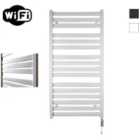 Sanicare Elektrische radiator hwv - moda met wifi 120x60 cm mat wit 876w met thermostaat wit rechtsonder