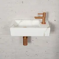 Wiesbaden Fonteinset carrara marmerlook color brons koper