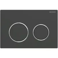Geberit Drukplaat omega 20 voor 2-toets spoeling glansverchroomde ringen mat zwart