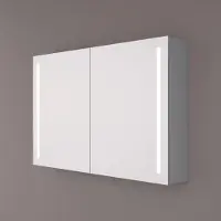 HiPP Spiegelkast design spk 41000 rechthoek 120x70 cm 2 deuren met verlichting incl. Spiegelverwarming en 2x stopcontact