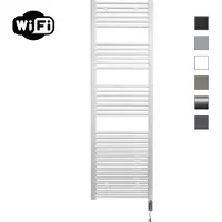 Sanicare elektrische design radiator 60x172cm wit met WiFi en thermostaat rechts chroom